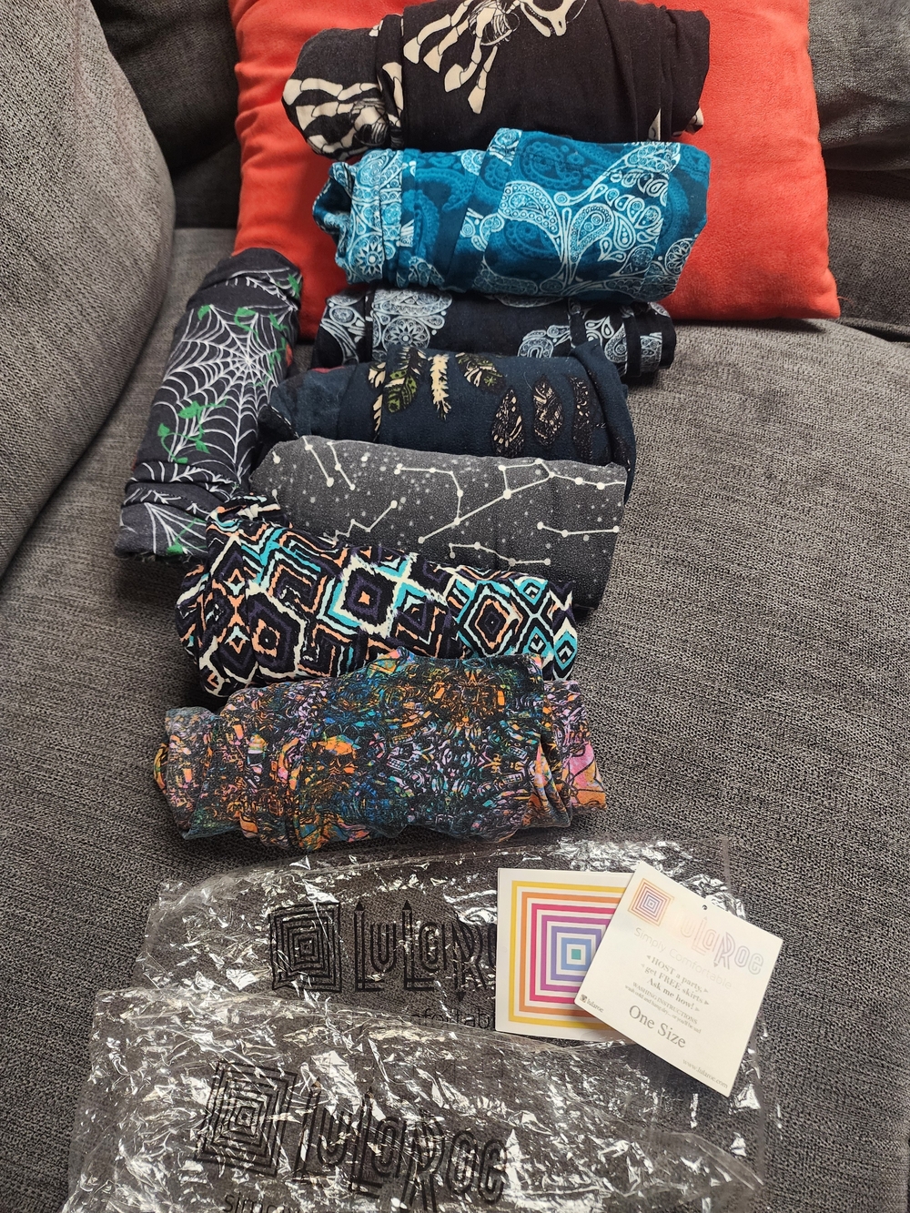 LuLaRoe Womens One-Size Printed Underwear Bundle - Black & Teal Accents
